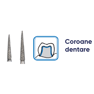 freze diamantate sub forma efilata Freze dentare