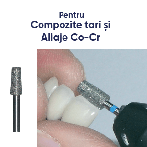 freze diamantate pentru compozitele tari si aliaje co-cr. Freze dentare conice