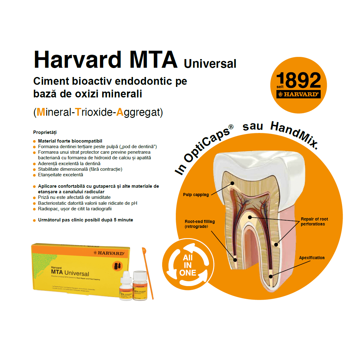 informatii tehnice ciment dentar universal endodontic