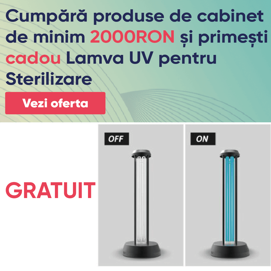 banner pachet lampa UV + produse pentru cabinet de 2000 de ron